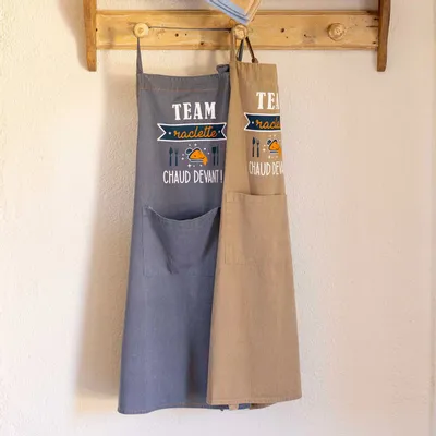 Aprons - Team Raclette Kitchen Apron Jeans 72 X 90 - MAISON VIVARAISE - SDE VIVARAISE WINKLER