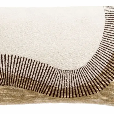 Cushions - Embroidered cushion Hiro Naturel/Galet 30 X 50 - MAISON VIVARAISE - SDE VIVARAISE WINKLER