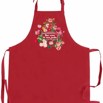 Tabliers de cuisine - Tablier de cuisine Roses Rouge 72 x 90 - MAISON VIVARAISE - SDE VIVARAISE WINKLER