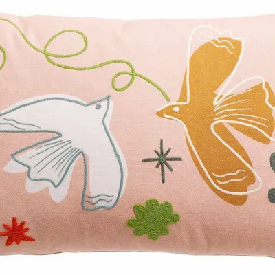 Coussins - Coussin brodé Anka Bois de Rose 40 x 65 - MAISON VIVARAISE - SDE VIVARAISE WINKLER