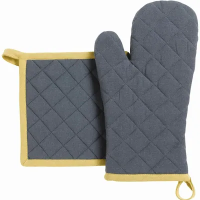 Potholders - Recycled oven glove and pot holder set Grace Corinthe 18 X 32 - MAISON VIVARAISE - SDE VIVARAISE WINKLER