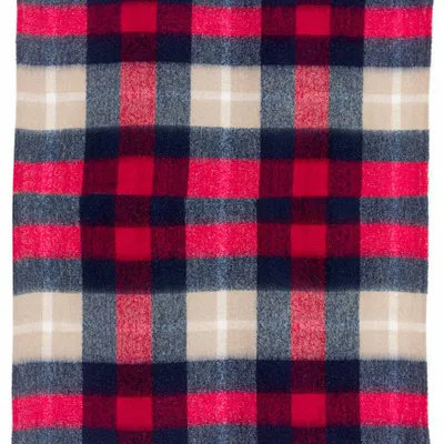 Plaids - Plaid tartan recyclé Isabel Marine 130 x 160 - MAISON VIVARAISE - SDE VIVARAISE WINKLER