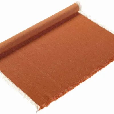 Linge de table textile - Chemin de table recyclée Kalea Rouille 50 x 150 - MAISON VIVARAISE - SDE VIVARAISE WINKLER