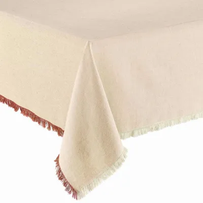 Table cloths - Recycled tablecloth Kalea Naturel/Rouille 170 X 170 - MAISON VIVARAISE - SDE VIVARAISE WINKLER