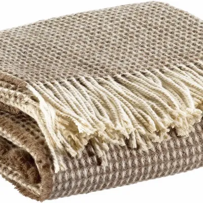 Plaids - Plaid recyclé Vittoria Café 130 x 180 - MAISON VIVARAISE - SDE VIVARAISE WINKLER