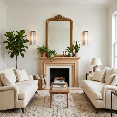 Wall lamps - TUBE wall lamp in ivory and natural linen | 42 cm - CÔTE OUEST DÉCO - PRO