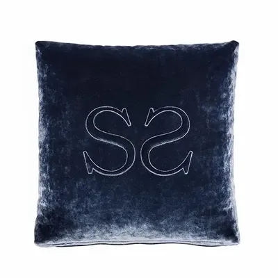 Fabric cushions - EMBROIDERED SIWA LOGO SQUARE CUSHION - SIWA SOFT STYLE HOME