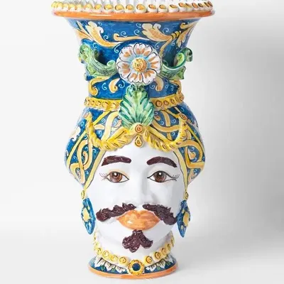 Céramique - HEAD OF WOMEN and MAN - CERAMICHE MADE IN SICILY