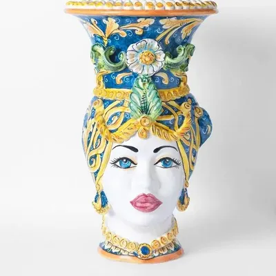 Céramique - HEAD OF WOMEN and MAN - CERAMICHE MADE IN SICILY