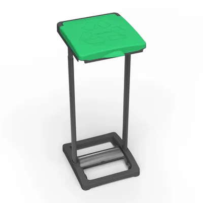 Shelves - Mongardi: Mr. B Mono Resin Bag Holder, Easy to Assemble, With Lid and Bag Retaining Frame, Suitable for 80–110 L Bags, 31.5W × 36D × 80H cm, Black and Green - MONGARDI
