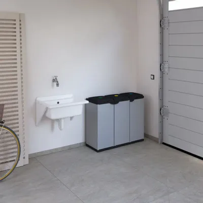 Lavabos - Mongardi : Bac en résine avec supports de fixation murale, Résistant aux acides, Intérieur et Extérieur, 46L × 51P × 26H cm, Blanc - MONGARDI