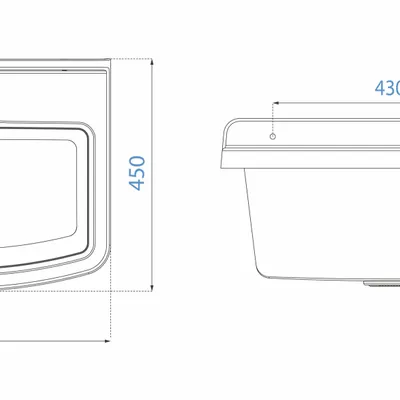 Lavabos - Mongardi : Évier multifonction Linea Vela en résine, Fixation murale, Résistant aux acides, Intérieur et Extérieur, 60L × 45P × 25H cm, Blanc - MONGARDI