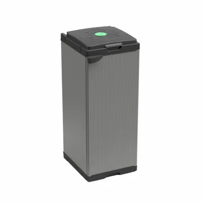Shelves - Mongardi: Mono Resin Bag Holder Cabinet, Easy to Assemble, One Door, With Lid and Bag Retaining Frame, Suitable for 80–110 L Bags, 34W × 38D × 87H cm, Black and Grey - MONGARDI