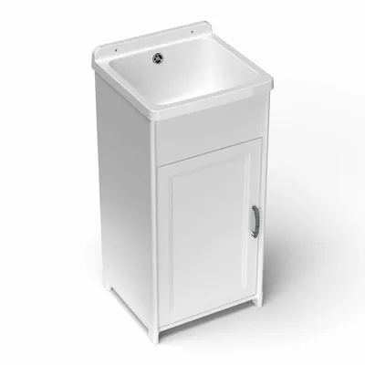 Lavabos - Mongardi : Mini-meuble évier-lavoir en résine, Compact, Résistant aux acides, Intérieur et Extérieur, 40L × 40P × 85H cm, Blanc - MONGARDI