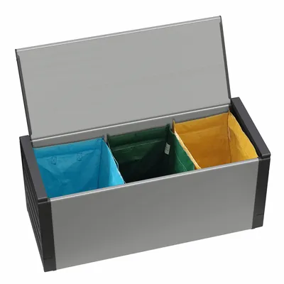 Etagères - Mongardi : Coffre en résine pour le tri sélectif, Avec sacs colorés, Facile à monter, Compact, Intérieur et Extérieur, 85L × 34P × 38H cm, Gris et Noir - MONGARDI