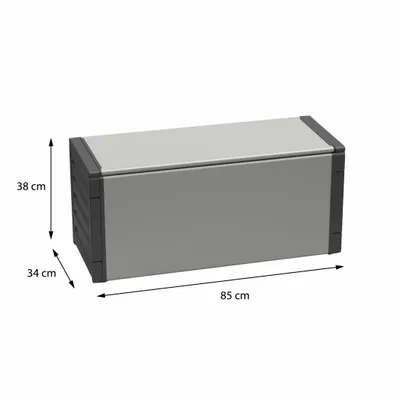 Etagères - Mongardi : Coffre en résine pour le tri sélectif, Avec sacs colorés, Facile à monter, Compact, Intérieur et Extérieur, 85L × 34P × 38H cm, Gris et Noir - MONGARDI