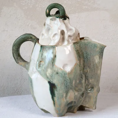 Ceramic - Sculpted Ceramic Jug with a lid - WOJCIECH DZIENNIAK ART