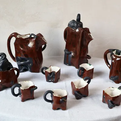 Accessoires thé et café - Service à Café ou à Thé Sculpté en Céramique - WOJCIECH DZIENNIAK ART