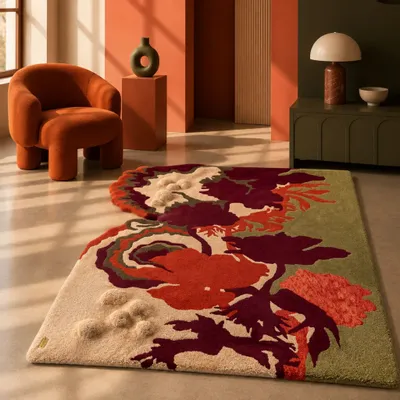 Tapis design - Tapis artistique contemporain — PIÈCE UNIQUE — MEMENTO I. - ATELIER SAGRADO
