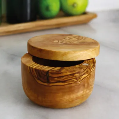 Moulins à épices - Olive wood magnetic salt keeper - TREESANI FRANCE