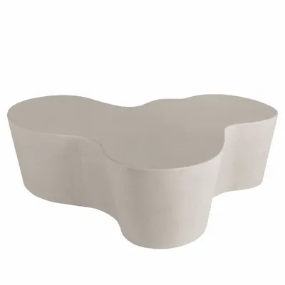 Coffee tables - Organic-shaped coffee table in sand-coloured epoxy fibreglass - ANGEL CERDÁ