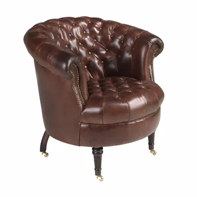 Fauteuils - Fauteuil Chester en cuir marron cognac - ANGEL CERDÁ