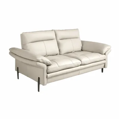 Sofas - 3-seater sofa in taupe grey leather - ANGEL CERDÁ