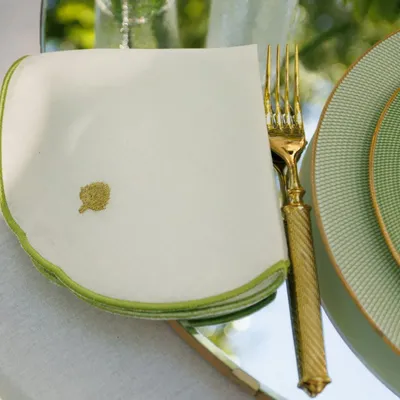 Linge de table textile - FLEUR D'ARTICHAUT - serviette et dessous de verre - ARTIPARIS