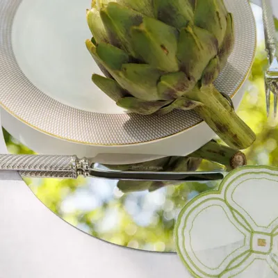 Table linen - ARTICHOKE FLOWER - napkin and coaster - ARTIPARIS