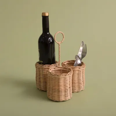 Couverts de service - PORTE-BOUTEILLE EN ROTIN - MAHE HOMEWARE