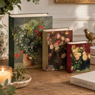 Decorative objects - Set of 3 nesting book boxes - Vase Paintings - MAISON ROYAL GARDEN