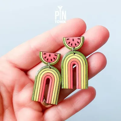 Bijoux - Boucles d'oreilles arc-en-ciel en forme de pastèque - PINTONIK