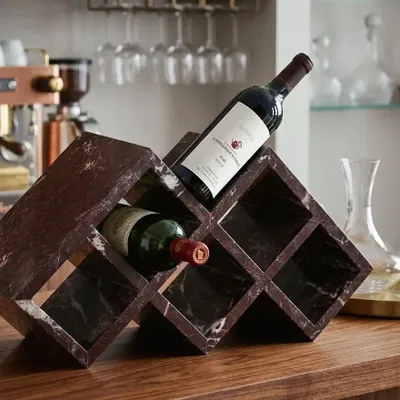 Design objects - Rosso Levanto marble wine bottle holder - SAGIT