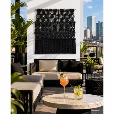 Tapestries - Macrame Wall Hanging Fondation Black - NŒULUXE