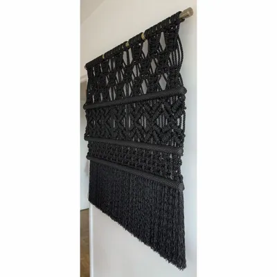 Tapisseries - Tenture Murale Macramé Fondation Noir - NŒULUXE