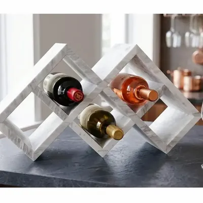 Objets design - Porte-bouteille de vin en marbre carrara gris clair - SAGIT