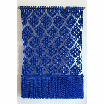 Tapisseries - Tenture Murale Macramé Mili Bleu Électrique - NŒULUXE