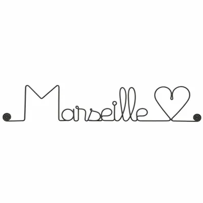 Other wall decoration - Wire Wall Decoration - City -\" Marseille - to be pinned - BIJOUX DE MUR