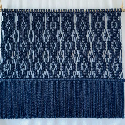 Tapisseries - Tenture Murale Macramé Mili Bleu Marine - NŒULUXE