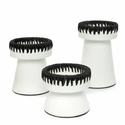Candlesticks and candle holders - The Pretty Candle Holder - White Black - M - BAZAR BIZAR LIVING