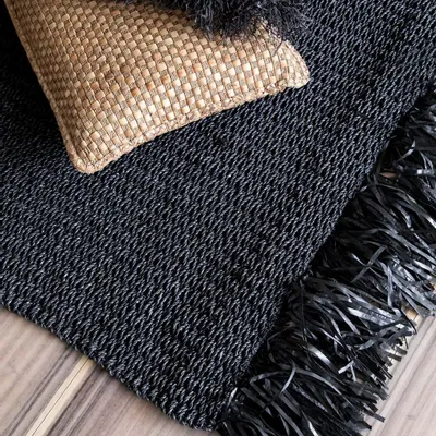 Rugs - The Fringed Carpet - Black - 200x300 - BAZAR BIZAR LIVING