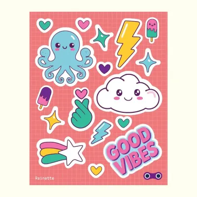 Kids accessories - Reflective Stickers - Large Boards - RAINETTE