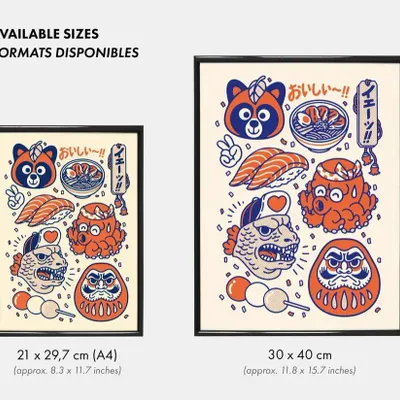 Poster - Print  "Nihon” - Size 30x40cm or A4 - YEAAAH! STUDIO