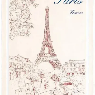 Dish towels - Paris Tour Eiffel Tea Towel Écru 72 X 48 - MAISON VIVARAISE - SDE VIVARAISE WINKLER