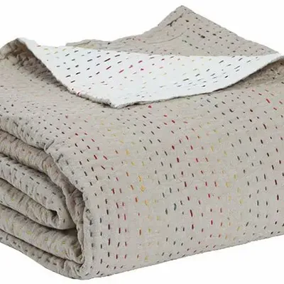 Bed linens - Gastounet Bed Throw Multico 240 X 260 - MAISON VIVARAISE - SDE VIVARAISE WINKLER