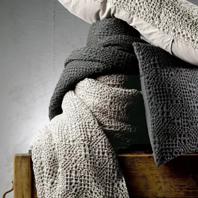 Bed linens - Tana Bed Throw Craie 180 X 260 - MAISON VIVARAISE - SDE VIVARAISE WINKLER