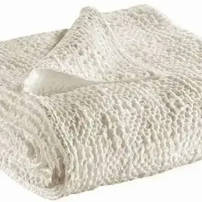 Linge de lit - Jeté Tana Craie 240 X 260 - MAISON VIVARAISE - SDE VIVARAISE WINKLER