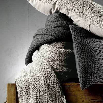 Bed linens - Tana Bed Throw Craie 260 X 260 - MAISON VIVARAISE - SDE VIVARAISE WINKLER