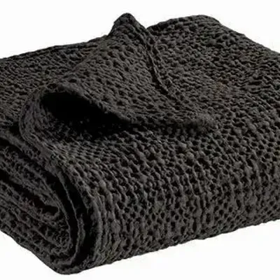 Linge de lit - Jete Tana Carbone 260 X 260 - MAISON VIVARAISE - SDE VIVARAISE WINKLER