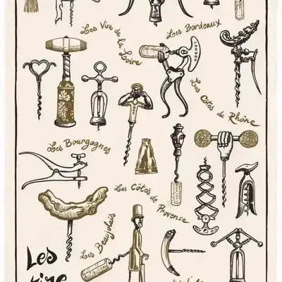 Dish towels - Kitchen Towel Tire-Bouchons Ecru 48 X 72 - MAISON VIVARAISE - SDE VIVARAISE WINKLER